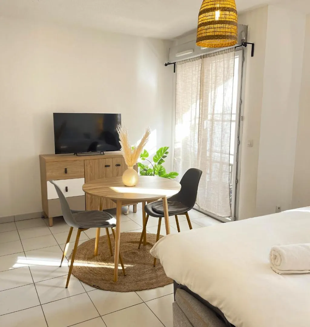 Apartment Studio, Climatisation, Terrasse, Parking, 1 Min Tramway Nice France